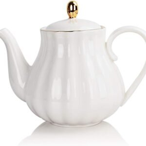 Ceramic Tea Pot with Removable Stainless Steel Infuser, Blooming & Loose Leaf Teapot - 28 Ounce