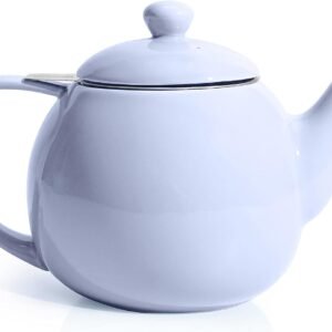 Porcelain Tea Pot with Stainless Steel Infuser, Blooming & Loose Leaf Teapot - 27ounce