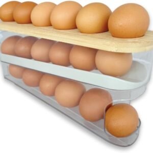 Space-Saving Egg Storage Bin for Freshness, Kitchen Organization, Easy Access & Stylish Design