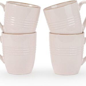 14 OZ Coffee Mug, Microwave and Dishwasher Safe, Coffee Cups with Handle for Coffee, Tea, Cocoa, Milk, Light Pink