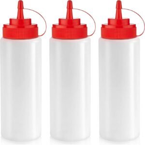 Leak Proof Oil, Syrup, Dressing Squirt Bottles - 3 Pack