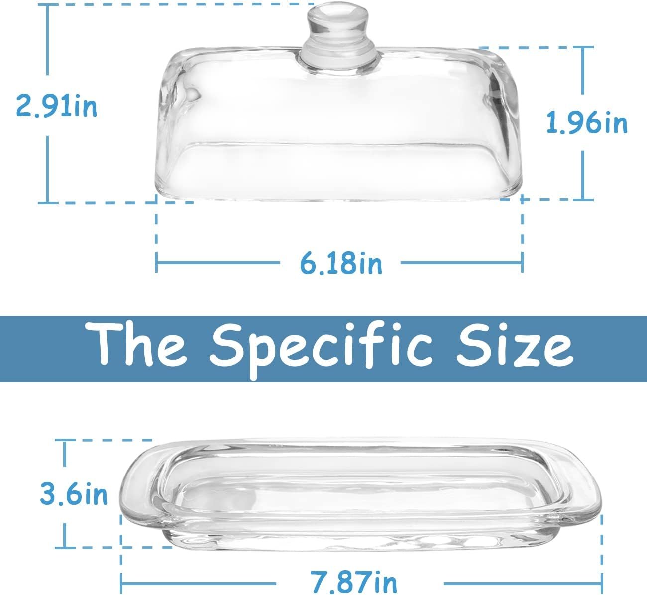 Butter Transparent Tray,Butter Holder Butter Stick Keeper Tray with Lid Butter Keeper Dishwasher Safe - 图片 3