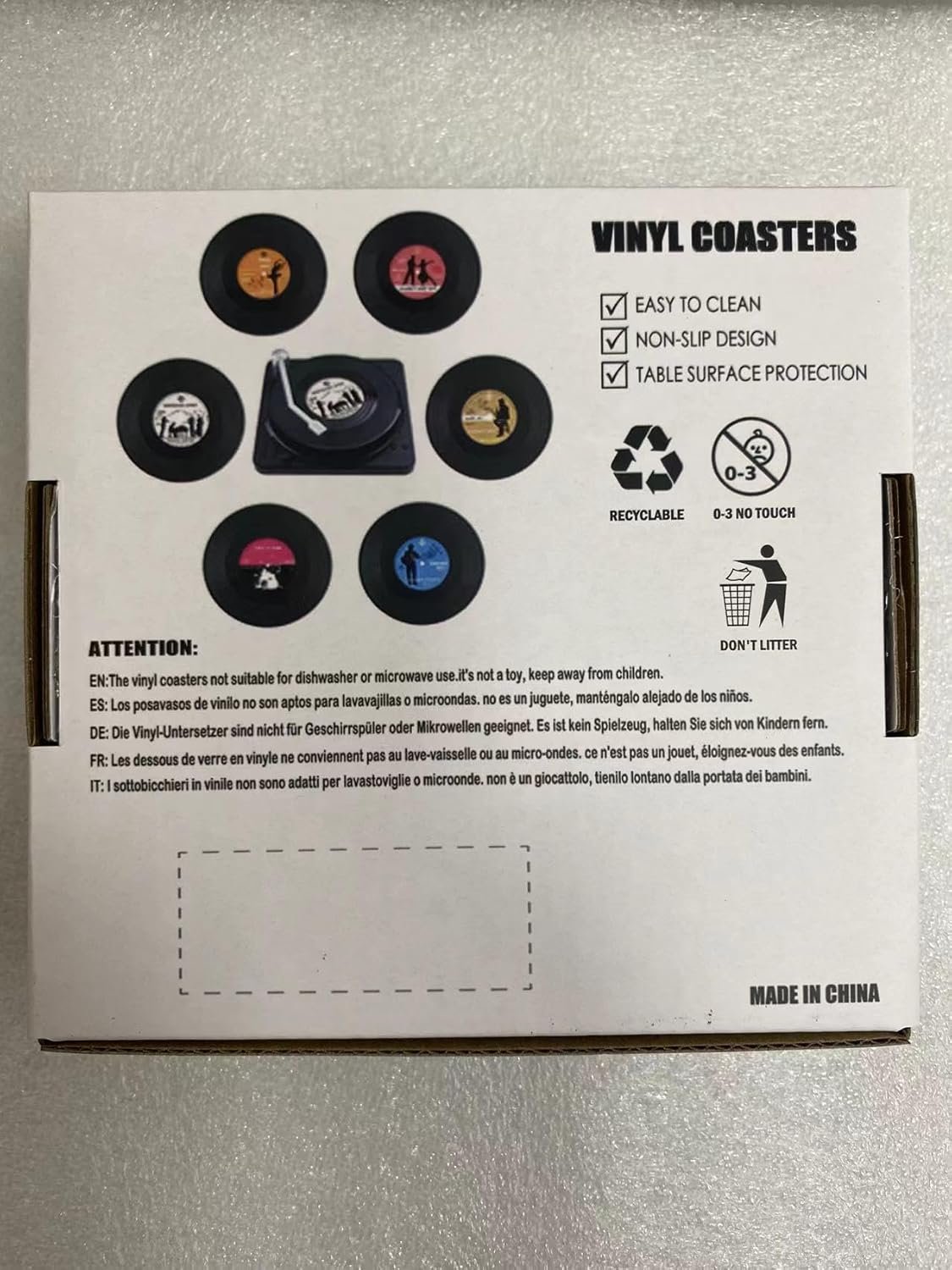 6 Pcs Music Coasters for Drinks, Bars, Party, Birthday Gifts for Music Lovers, Home Decor Housewarming and White Elephant Gifts Ideas - 图片 4