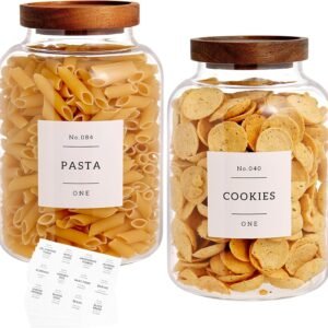 Glass Storage Jars for Flour Pasta Candy Coffee Cookie and More