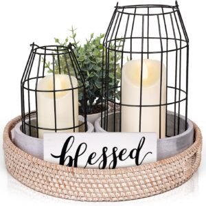 Rustic Farmhouse Decor Set of 7 - for Living Room Dining Table Fireplace Home Decoration- Kitchen